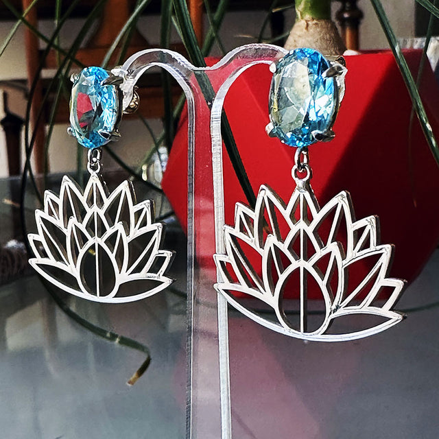 Aretes de noa con aguamarinas