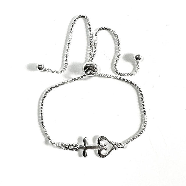 Pulsera con cruz y corazón