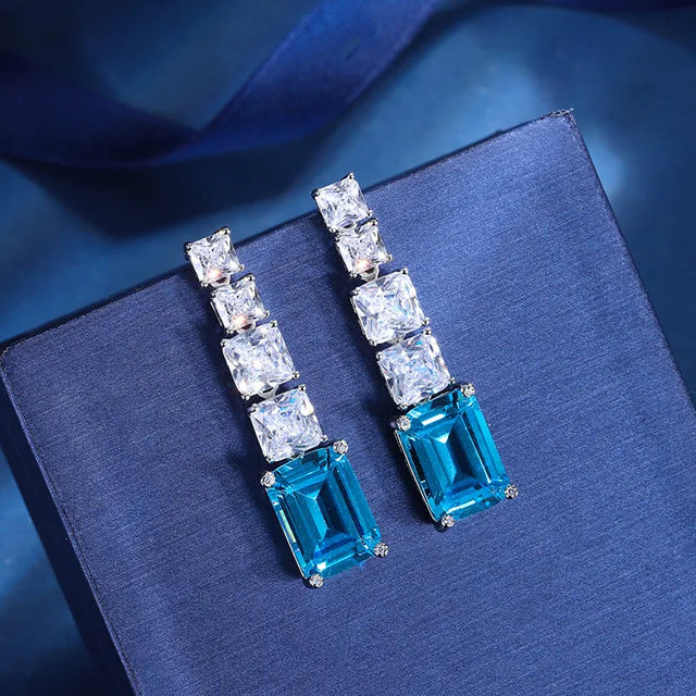Aretes colgantes rectangulares