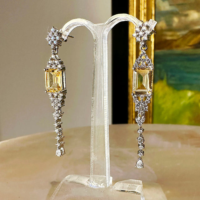 Aretes colgantes con citrinas