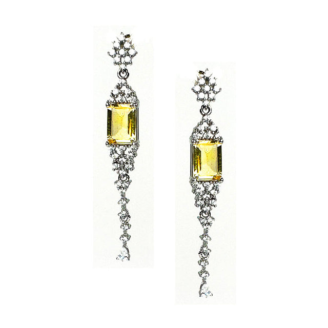 Aretes colgantes con citrinas