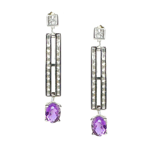 Aretes colgantes con amatistas