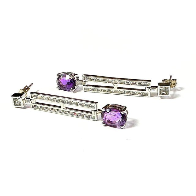 Aretes colgantes con amatistas