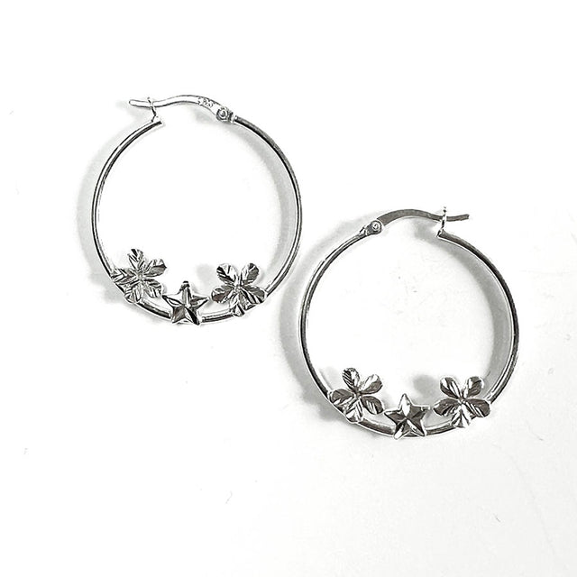 Arracadas con flores y estrella