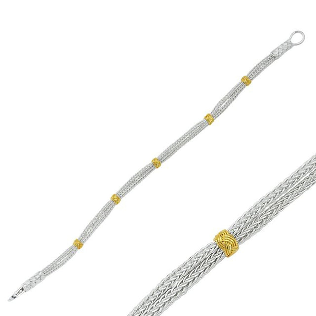 Pulsera tejida bicolor