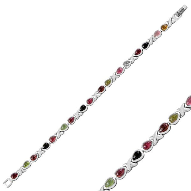 Pulsera con turmalinas multicolor