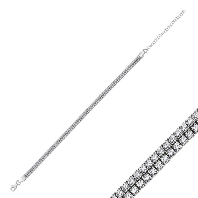 Pulsera de 2 hilos con circonias