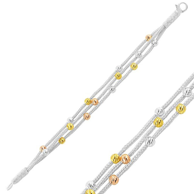 Pulsera tejida bicolor