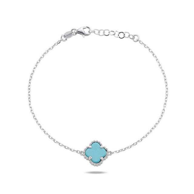 Pulsera de trébol con turquesa