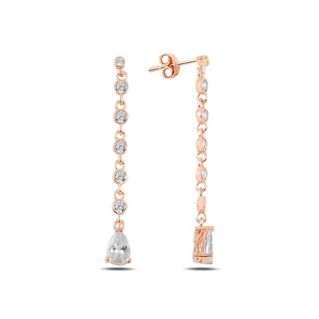 Aretes rosados colgantes