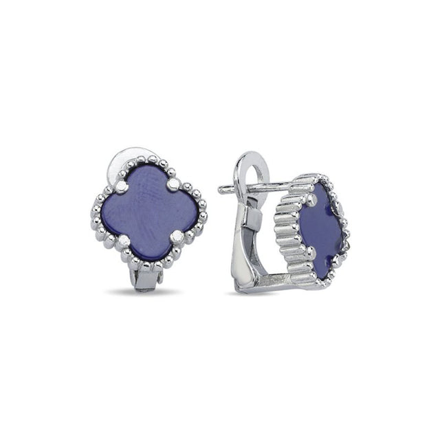 Aretes de trébol con lapislázuli