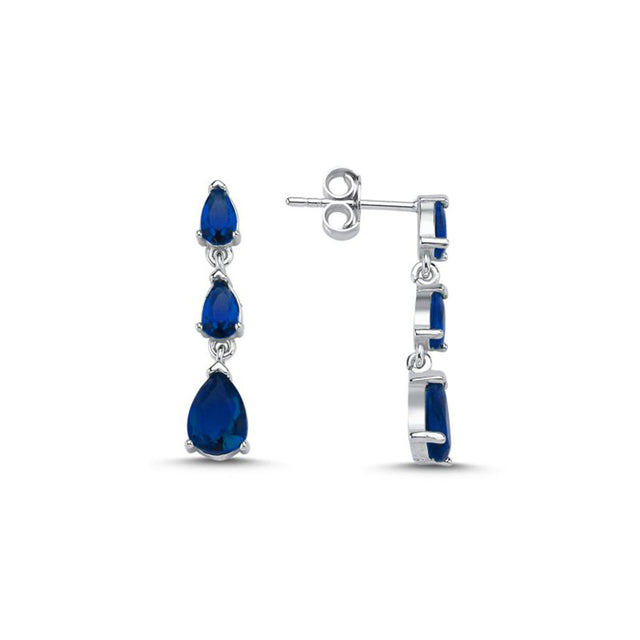 Aretes colgantes azules