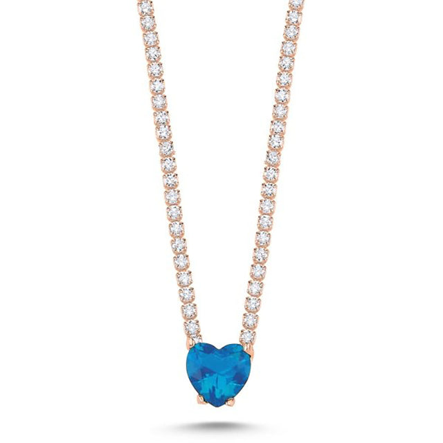 Collar con circonia de corazón
