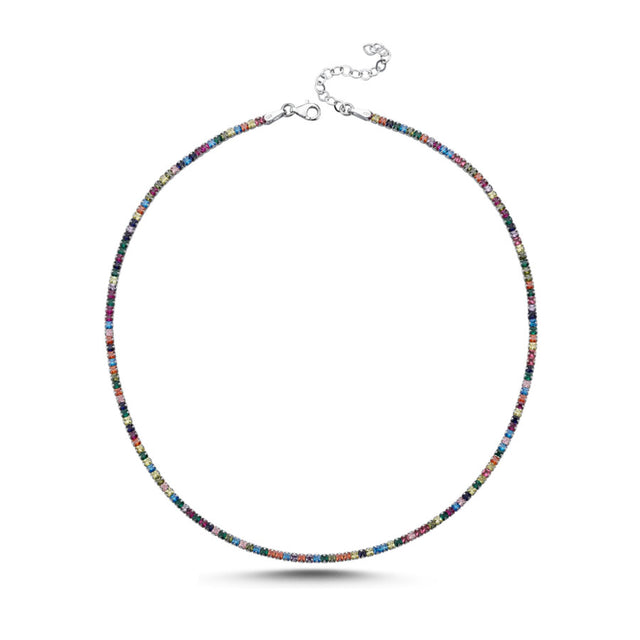 Collar con circonias multicolor