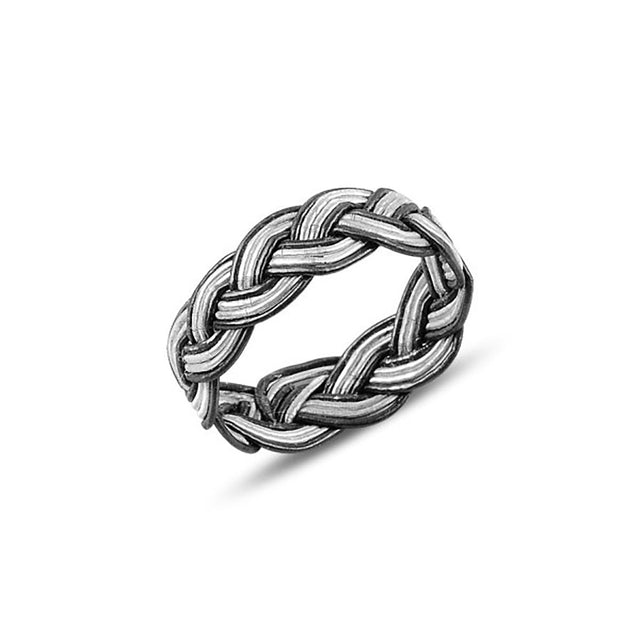 Anillo tejido bicolor