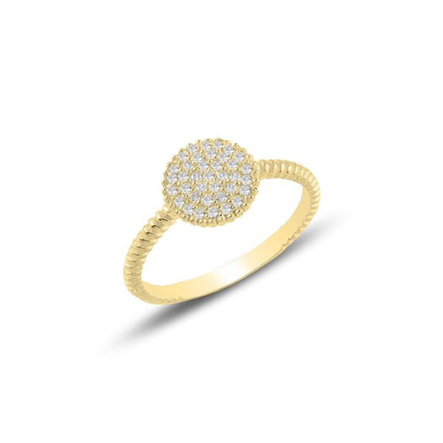 Anillo dorado con circonias