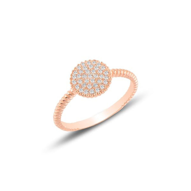 Anillo rosado con circonias