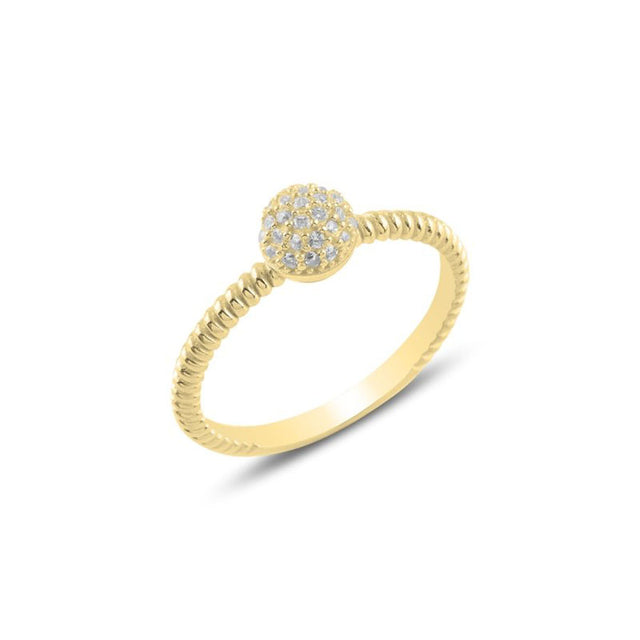 Anillo dorado con circonias