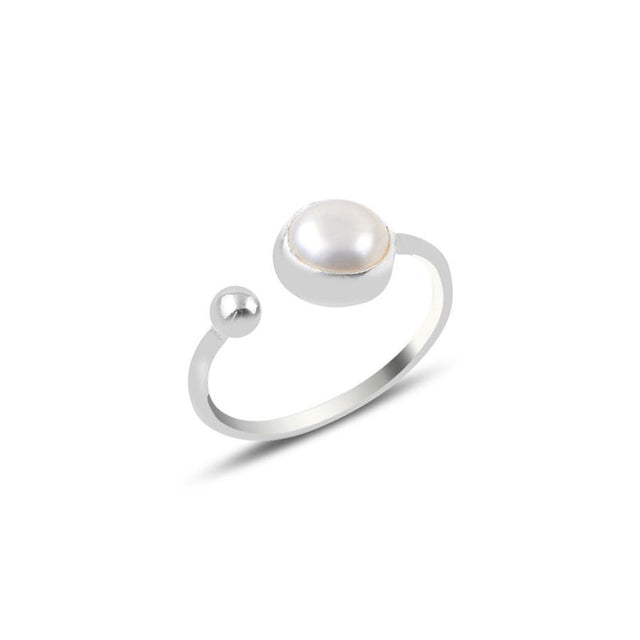 Anillo de plata y perla