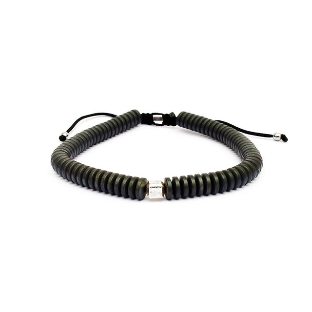 Pulsera de hematites y plata
