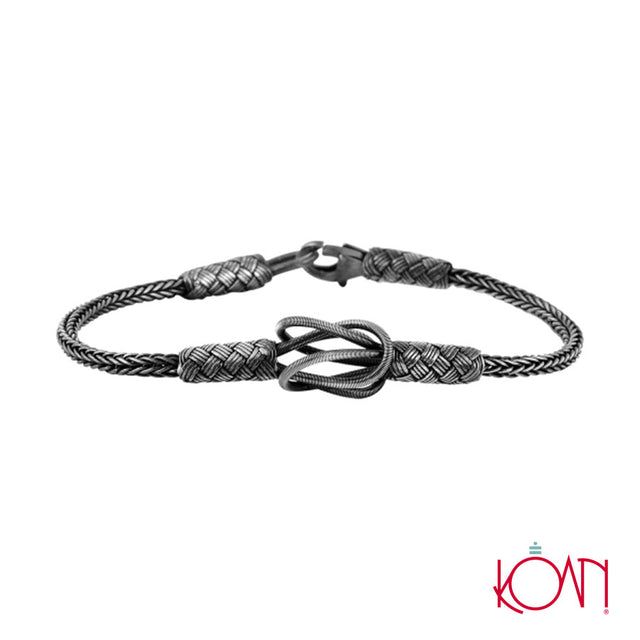 Pulsera tejida de plata