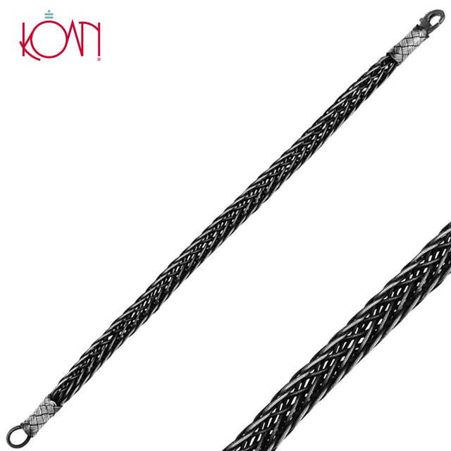 Pulsera tejida de plata