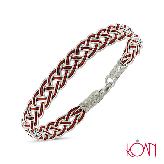Pulsera tejida de plata