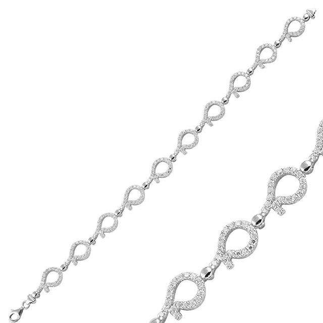 Pulsera de plata con eslabones