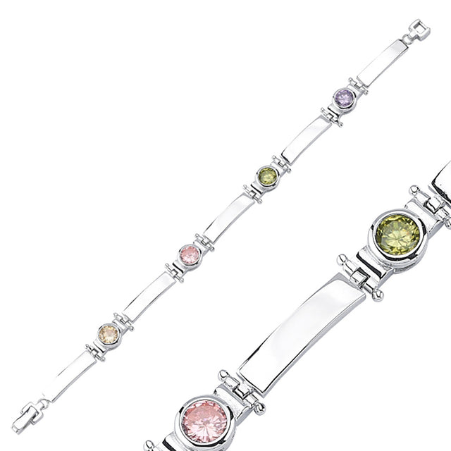 Pulsera con eslabones circulares y rectangulares