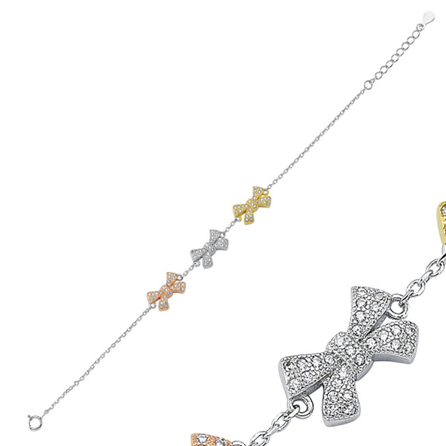 Pulsera tricolor con moños