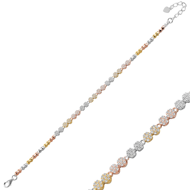 Pulsera tricolor con circonias