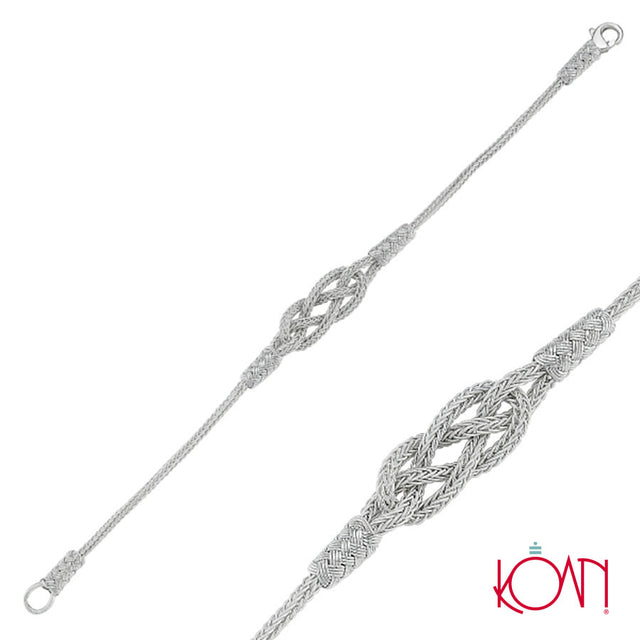 Pulsera tejida con nudos