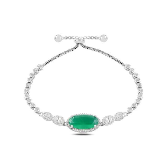 Pulsera con circonia verde
