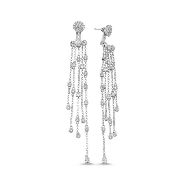 Aretes en cascada con circonias