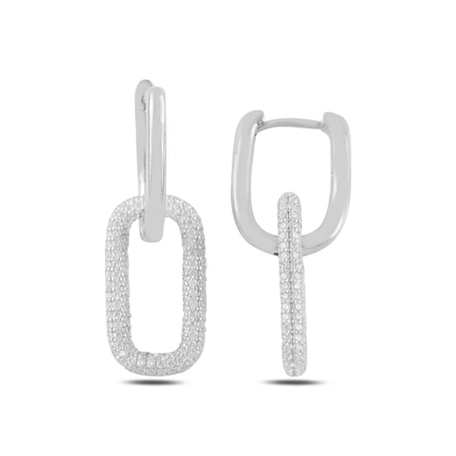 Aretes de plata con rectángulos