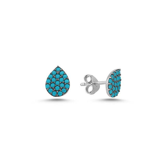 Broqueles de gota con turquesas