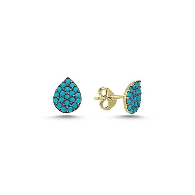 Broqueles de gota con turquesas