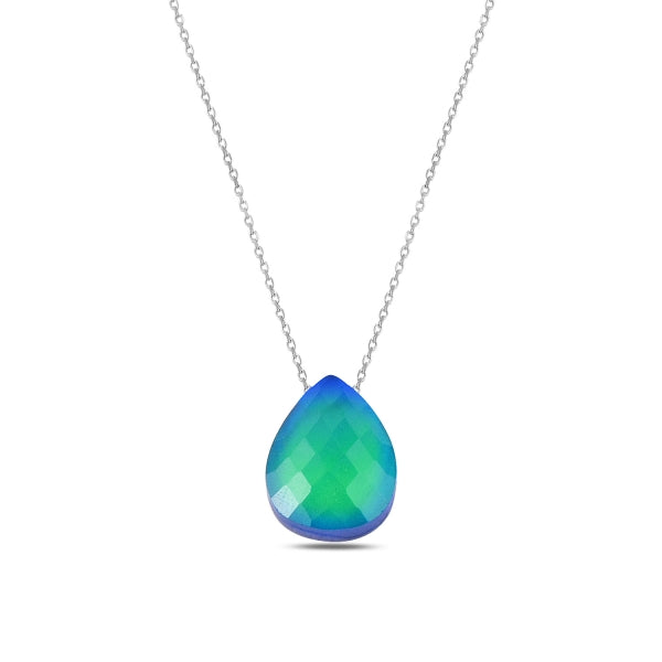 Gargantilla de plata con dije de piedra luna