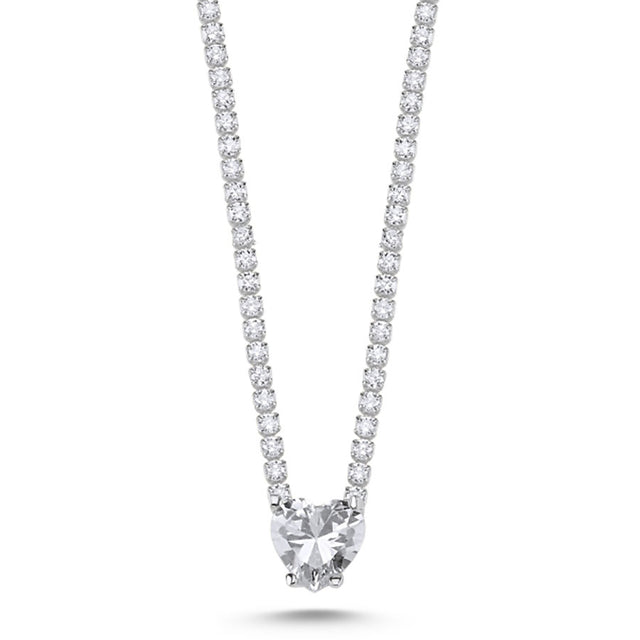 Collar con circonia de corazón