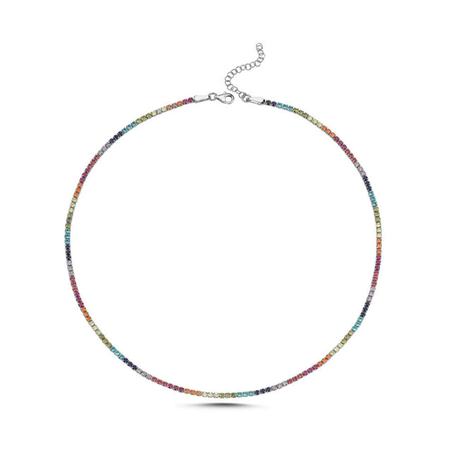Collar con circonias multicolor