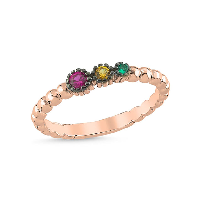 Anillo de plata con circonias