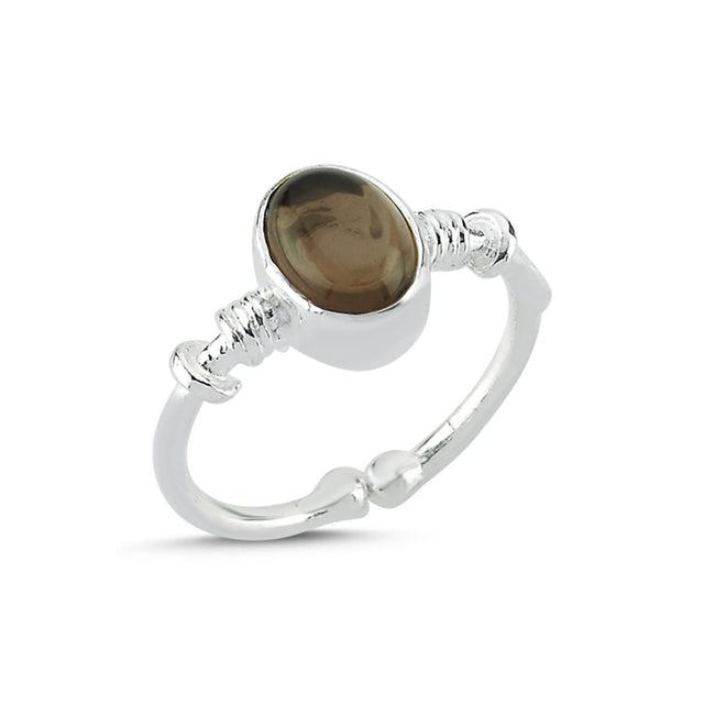 Anillo con cuarzo humo