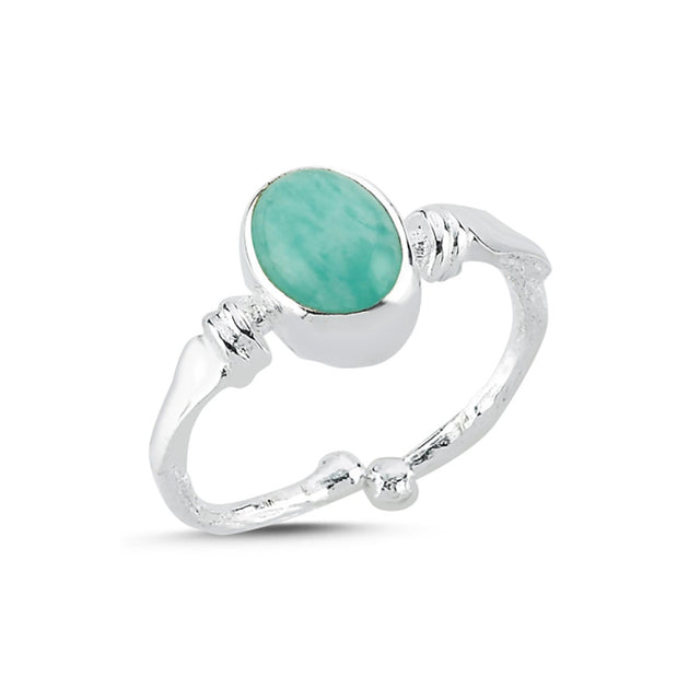 Anillo con amazonita