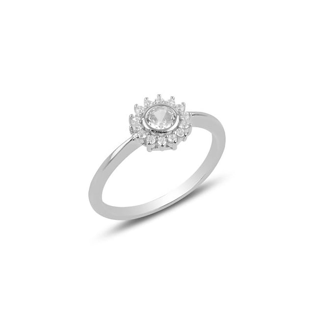 Anillo floral de compromiso
