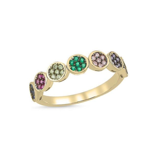 Anillo con circonias de colores