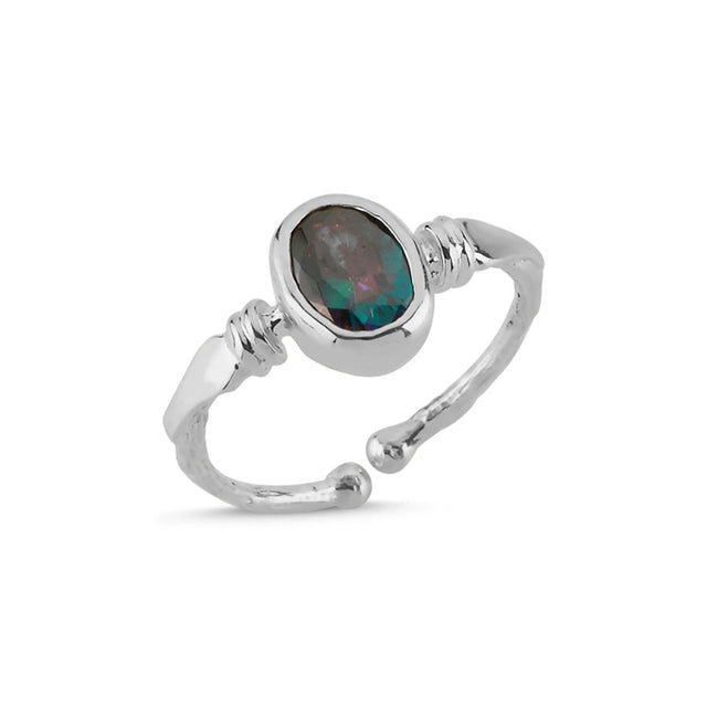 Anillo con topacio místico