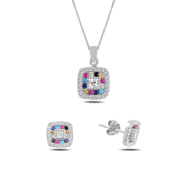 Medio aderezo multicolor de plata