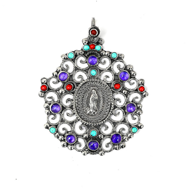 Medallón con imagen de la Virgen