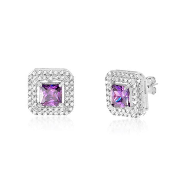 Aretes de plata con circonias