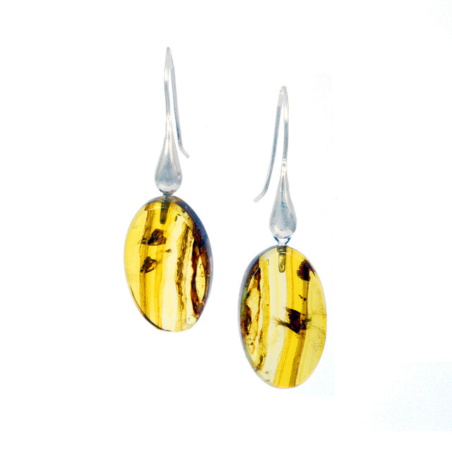 Aretes de plata con ámbar